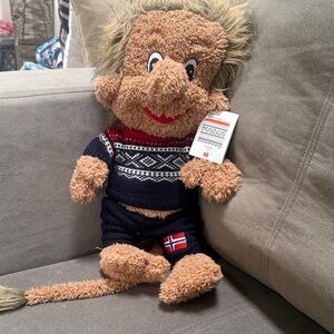 Disney Plush Toy with Brown Fur and Red-Blue Outfit